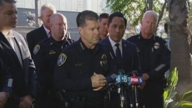 A San Diego police officer was killed and another was critically injured when a speeding vehicle crashed into their patrol car.